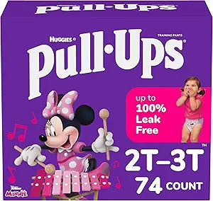 Pull-Ups Girls' Potty Training Pants, Size 2T-3T Training Underwear (16-34 lbs), 74 Count