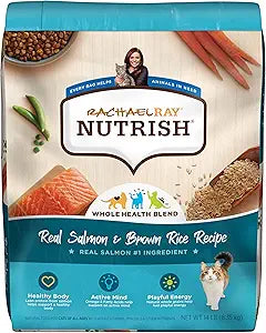 Nutrish Rachael Ray Premium Natural Dry Cat Food with Added Vitamins, Minerals & Other Nutrients, Real Salmon & Brown Rice Recipe, 14 Pound Bag