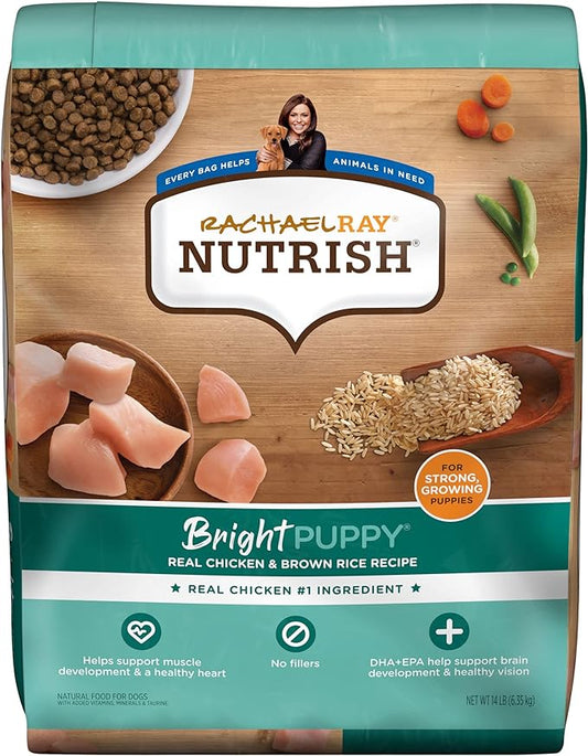 Rachael Ray Nutrish Bright Puppy Premium Natural Dry Dog Food, Real Chicken & Brown Rice Recipe, 14 Pounds